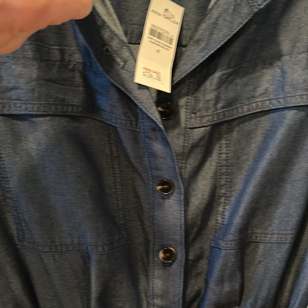Ann Taylor Blue Jumpsuit with Wrap Top and Wide Legs-brand new with tags !💕 - Picture 6 of 12